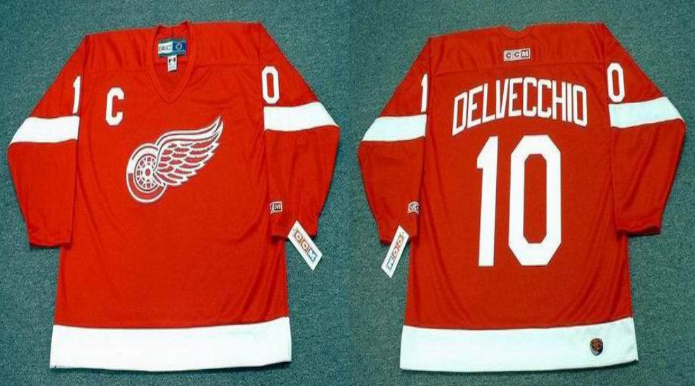 2019 Men Detroit Red Wings #10 Delvecchio Red CCM NHL jerseys->los angeles kings->NHL Jersey
